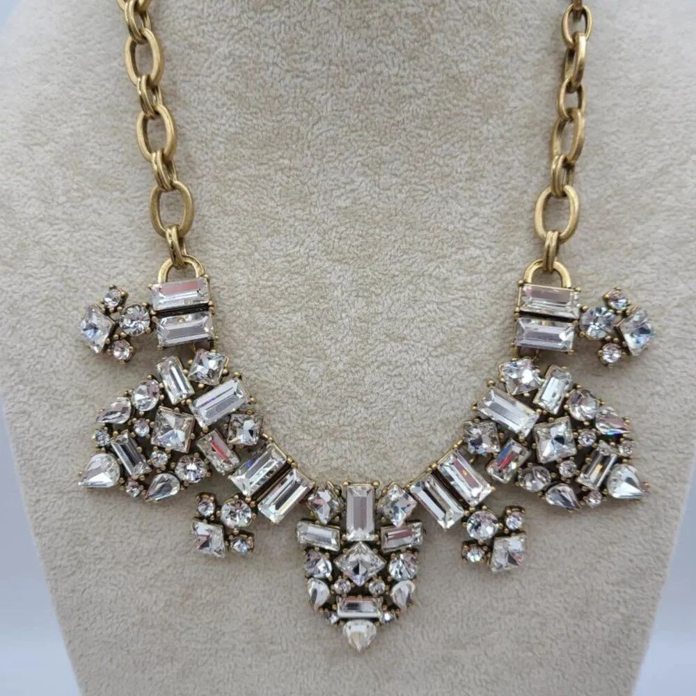 J Crew Clear Crystal Statement Necklace